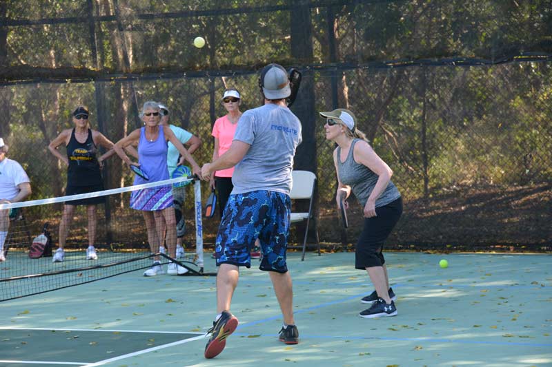 people playing pickleball together