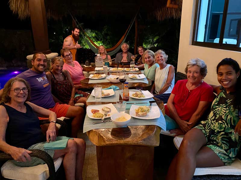people dining at pura vida house in costa rica