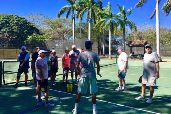 tourist playing tennis