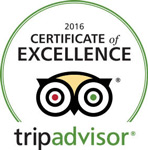 2016 certificate of excellence from tripadvisor
